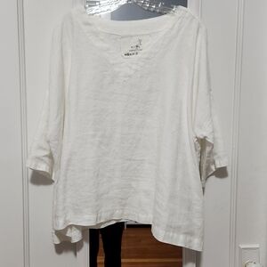 notPerfectlinen Linen Top OLD LONDON V Neck  Maxi Length